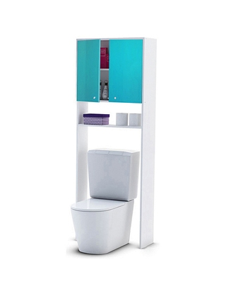 WC-Möbel mit High-Gloss-Finish, blau