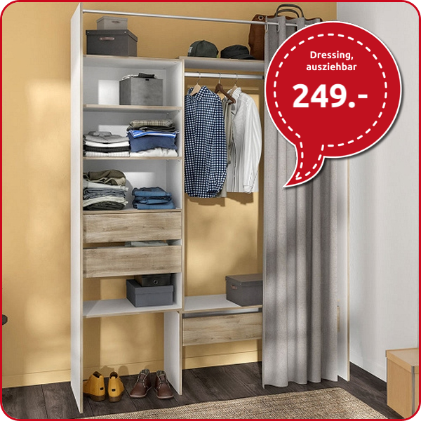 Dressing, ausziehbar, B 102-161 cm