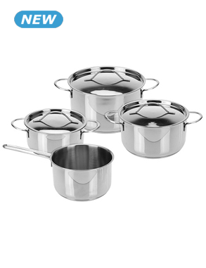 Topfset, 7-teilig, silberfarben