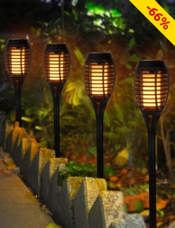 Solarlampen «Flambo», 4 Stück, mit abnehmbarem Erdspiess