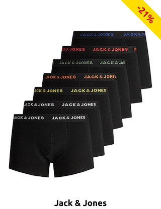 Jack & Jones Boxer, verschiedenfarbiges Logo, 7er-Pack, schwarz