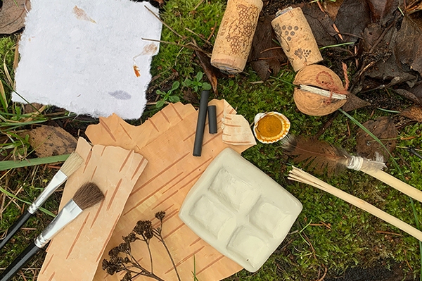 Wildes Naturhandwerk Online-Workshop zu Malwerkzeugen am 13. Januar 2023