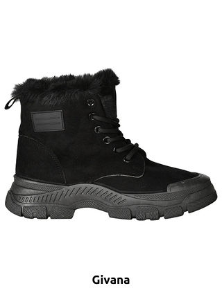 GIVANA Damenstiefeletten mit Profilsohle, schwarz