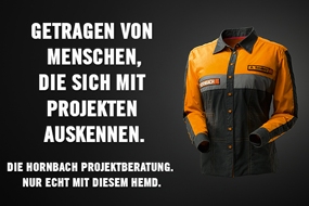 Getragen von Menschen, die sich mit Projekten auskennen. Das HORNBACH Hemd.