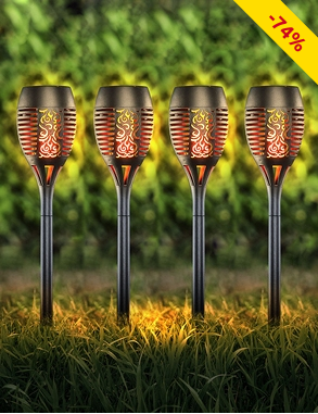 Solarlampen, 4 Stück, 10 LEDs