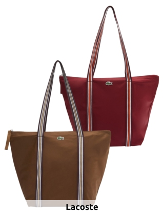 Lacoste faltbare Handtasche «Jeanne» mit grossen Henkeln, bordeaux