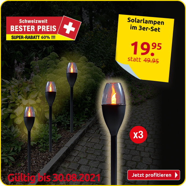 Solarlampen LED Cup, 3 Stück