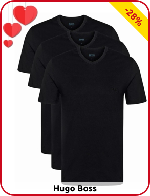 Herren T-Shirt Hugo Boss im 3er-Pack, schwarz