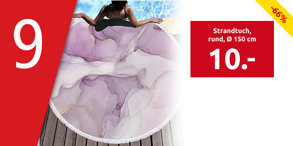 Strandtuch, rund, Ø 150 cm, «Pink»