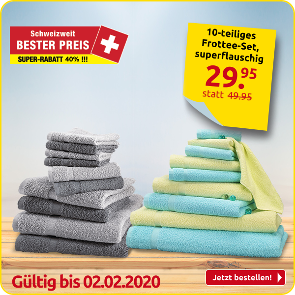 10-teiliges Frottee-Set, superflauschig, grau/anthrazit