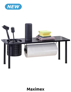 Maximex niedrige Ablage, mit Haushaltspapier-Halter & Behälter