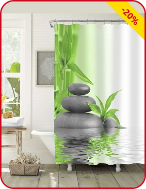Duschvorhang «Zen», 180 x 180 cm