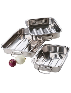 Auflaufformenset aus Edelstahl, 3-teilig