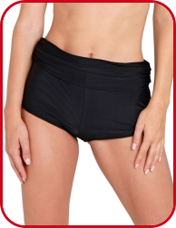 Bikini-Boxer mit breitem Bund, schwarz