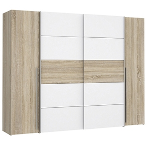 4-türiger Schrank «Rago», B 270,5 x H 210,5 x T 61 cm, Dekor Sonoma Eiche/weiss
