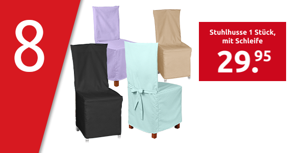 Stuhlhusse mit Schleife, wassergrün