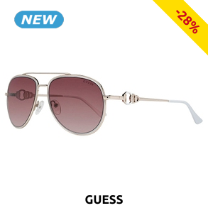 GUESS Damen-Sonnenbrille, weiss/gold