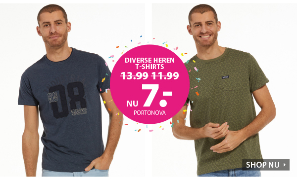 Diverse heren T-shirts voor € 7 