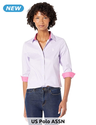 U.S. POLO ASSN. Hemd, mit Brusttasche, lila