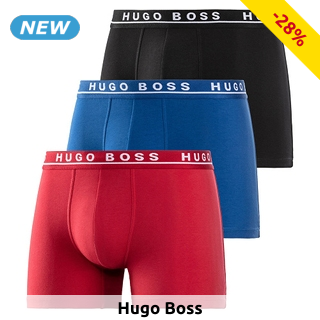 HUGO BOSS Boxer, 3er-Pack, schwarz/blau/rot