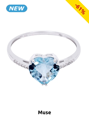 MUSE Ring «Nimué», Topas/Diamanten/Weissgold