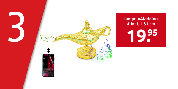 Lampe «Aladdin», 4-in-1, L 31 cm