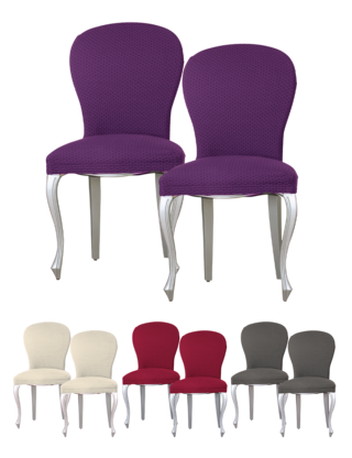 Überzug für Standardstuhl «Eysa», prune, 2 Stück, Lehne: B 38-46 cm x H 41-56 cm, Sitzfläche T 38-48 cm x B 41-56 cm