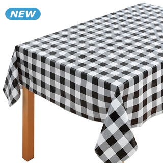 Tischdecke «Gingham», zuschneidbar, 180 x 140 cm, grau