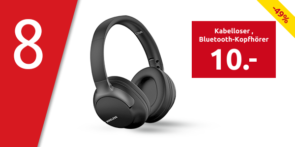 Kabelloser Bluetooth-Kopfhörer, verstellbar und klappbar