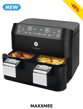 Heissluft-Fritteuse, mit Doppelkorb