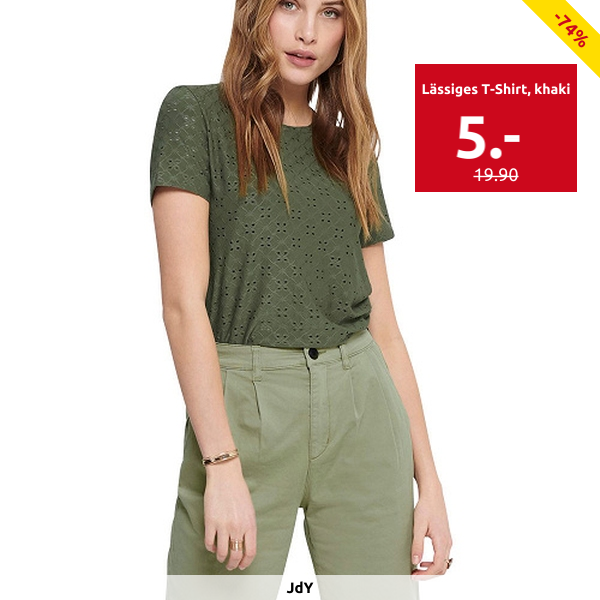JACQUELINE de YONG Lässiges T-Shirt, khaki