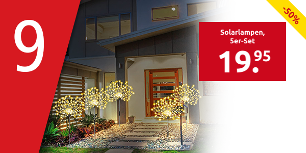 Solarlampen «Feuerwerk», 5er-Set