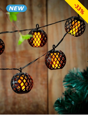 Lichterkette «Flamme», 7er-Set, solar