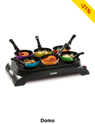 Wok-Crêpes-Party von Domo, 2-in-1, mit 6 Pfännchen