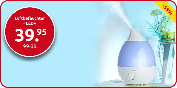 Luftbefeuchter «LED», platzsparendes Tischmodell