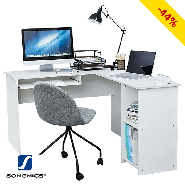 SONGMICS Eck-Schreibtisch, weiss