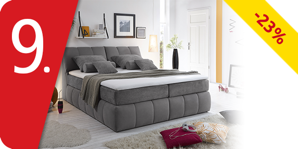 Boxspringbett «Real», 140 x 200 cm, 1 Matratze, grau/anthrazit