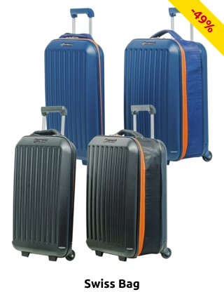 Swiss Bag Koffer «Trolley Cabine Easyjet», H 38 cm, 47 l, light, schwarz