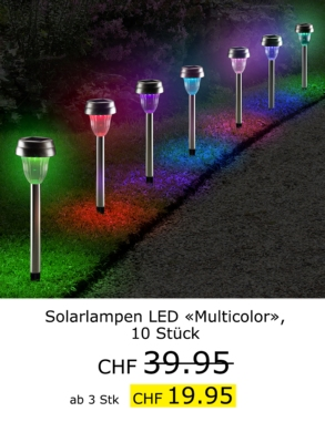 Solarlampen LED «Multicolor», 10 Stück