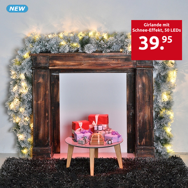 Girlande mit Schnee-Effekt, 50 LEDs, 3 m