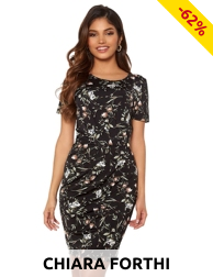 Chiara Forthi Jerseykleid, schwarz bedruckt