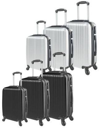 Koffer «Lugano», 3er-Set, schwarz