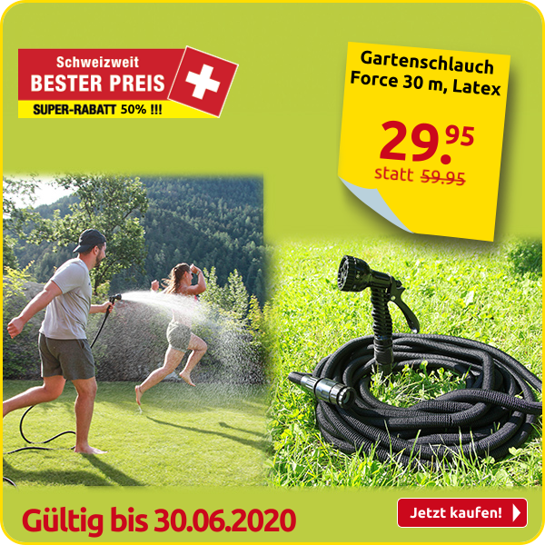 Gartenschlauch Force 30 m, Latex, schwarz