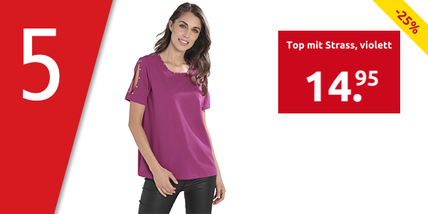 Top mit Strass, violett