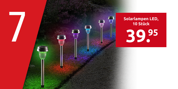Solarlampen LED «Multicolor», 10 Stück