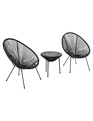 3-teiliges Gartenset «Egg», schwarz