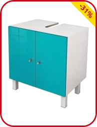 Lavabo-Unterschrank mit High-Gloss-Finish, blau