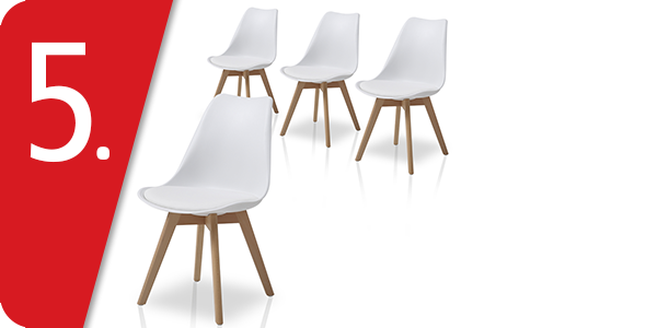 4er-Stuhl-Set «Moon», weiss