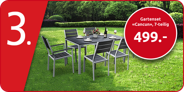 Gartenset «Cancun», 7-teilig, weiss/ grau