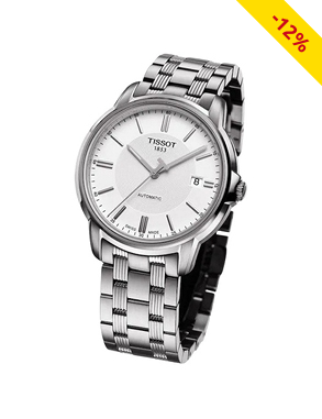 Herrenuhr, Armband aus Edelstahl, silberfarben